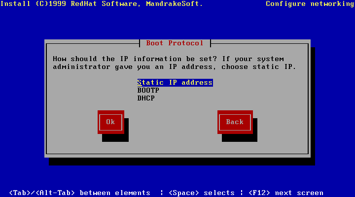 IP address setup